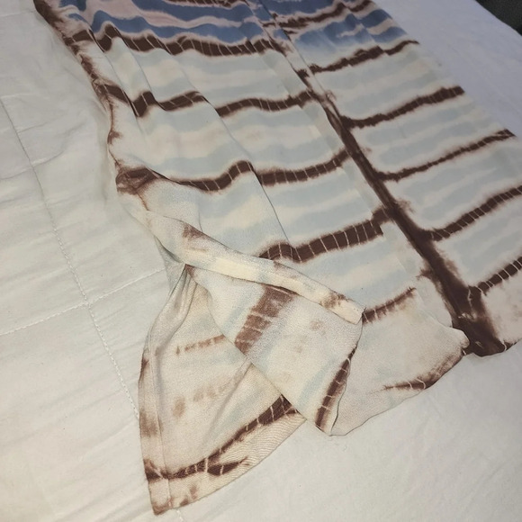 XCVI Tie Dye Short Sleeve Blouse Brown Blue Sz S - Picture 5 of 10